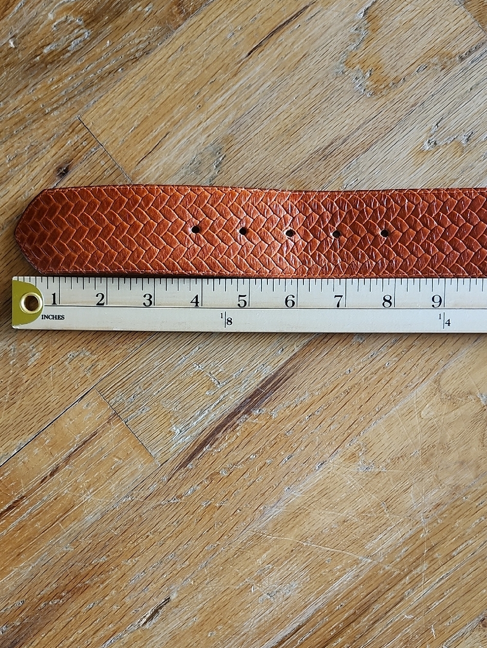 Ports 1961 Vintage 90s Woven Calfskin Leather Belt Orange Boho XS/S - Picture 13 of 13
